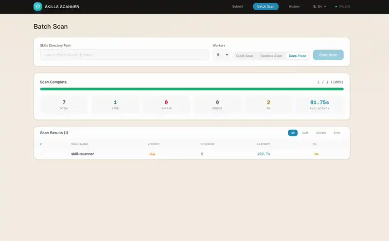 Batch scan demo
